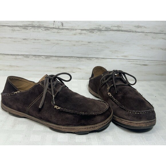 OluKai Ohana Lace Up Nubuck Leather Men’s 10.5 EU 44.5 M Brown Leather Shoes main image 11